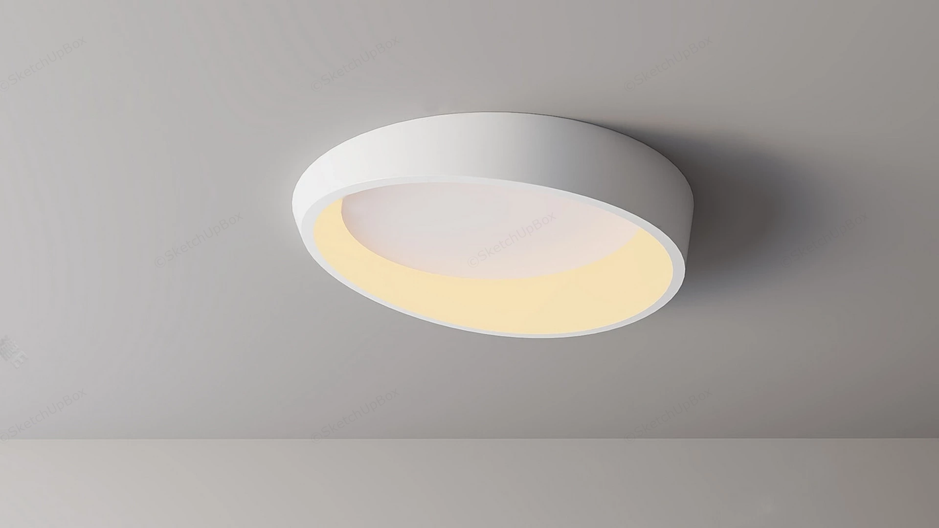 Modern Circular LED Ceiling Light sketchup model preview - SketchupBox