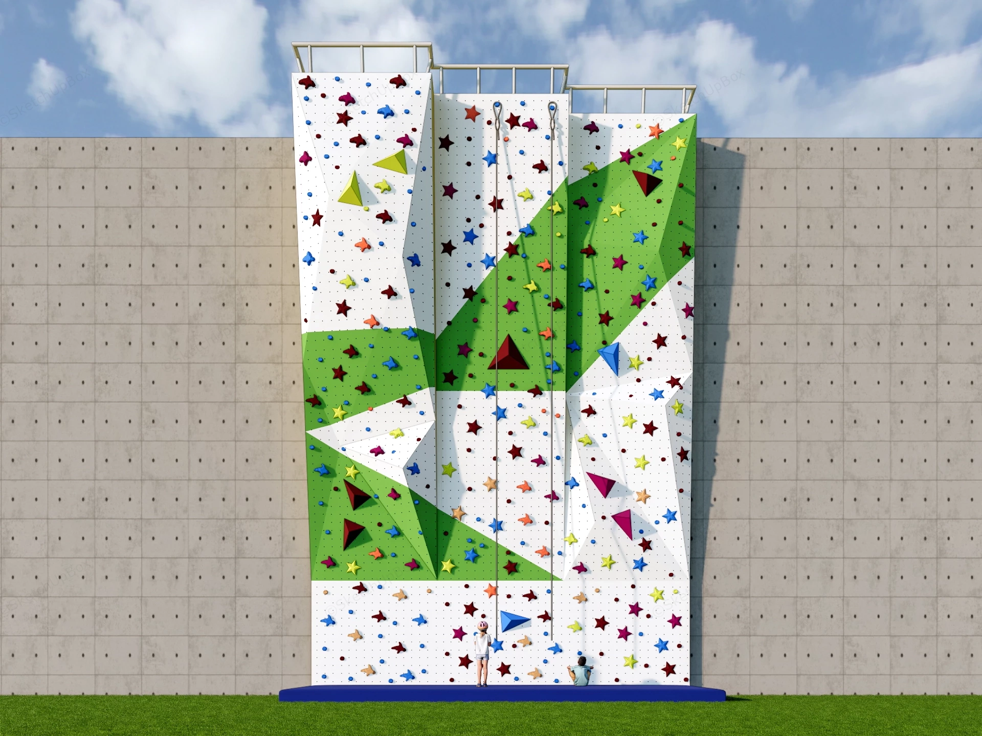 Colorful Outdoor Rock Climbing Wall sketchup model preview - SketchupBox