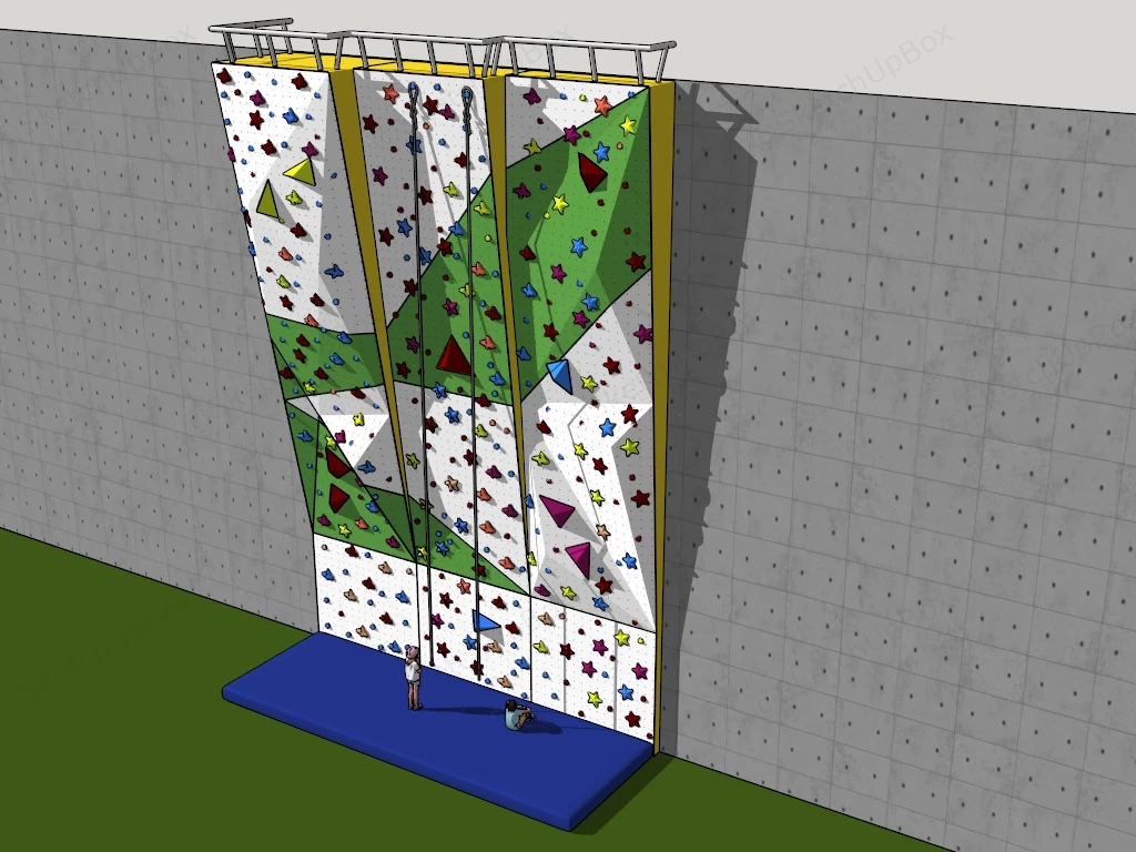 Colorful Outdoor Rock Climbing Wall sketchup model preview - SketchupBox