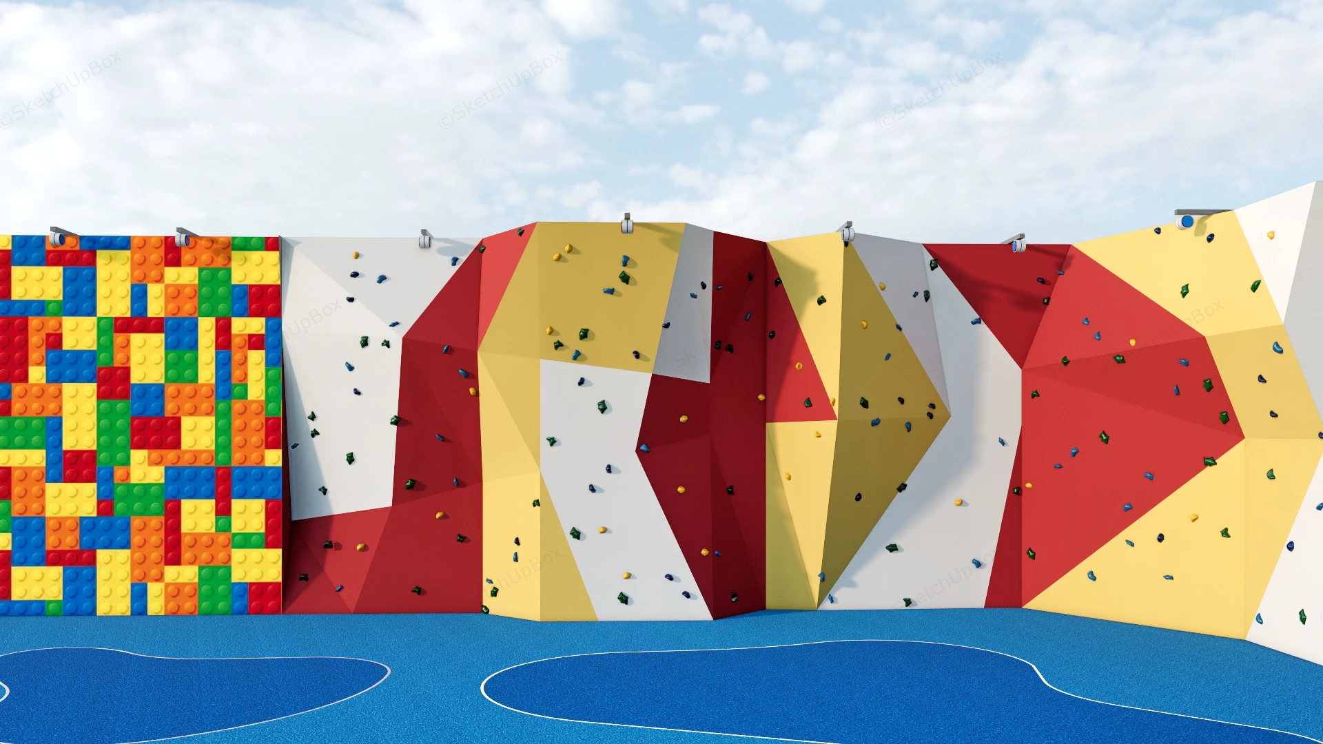 Multi Faceted Climbing Facility sketchup model preview - SketchupBox