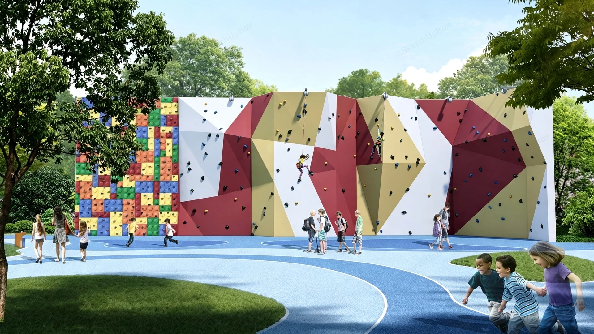 Multi Faceted Climbing Facility sketchup model preview - SketchupBox