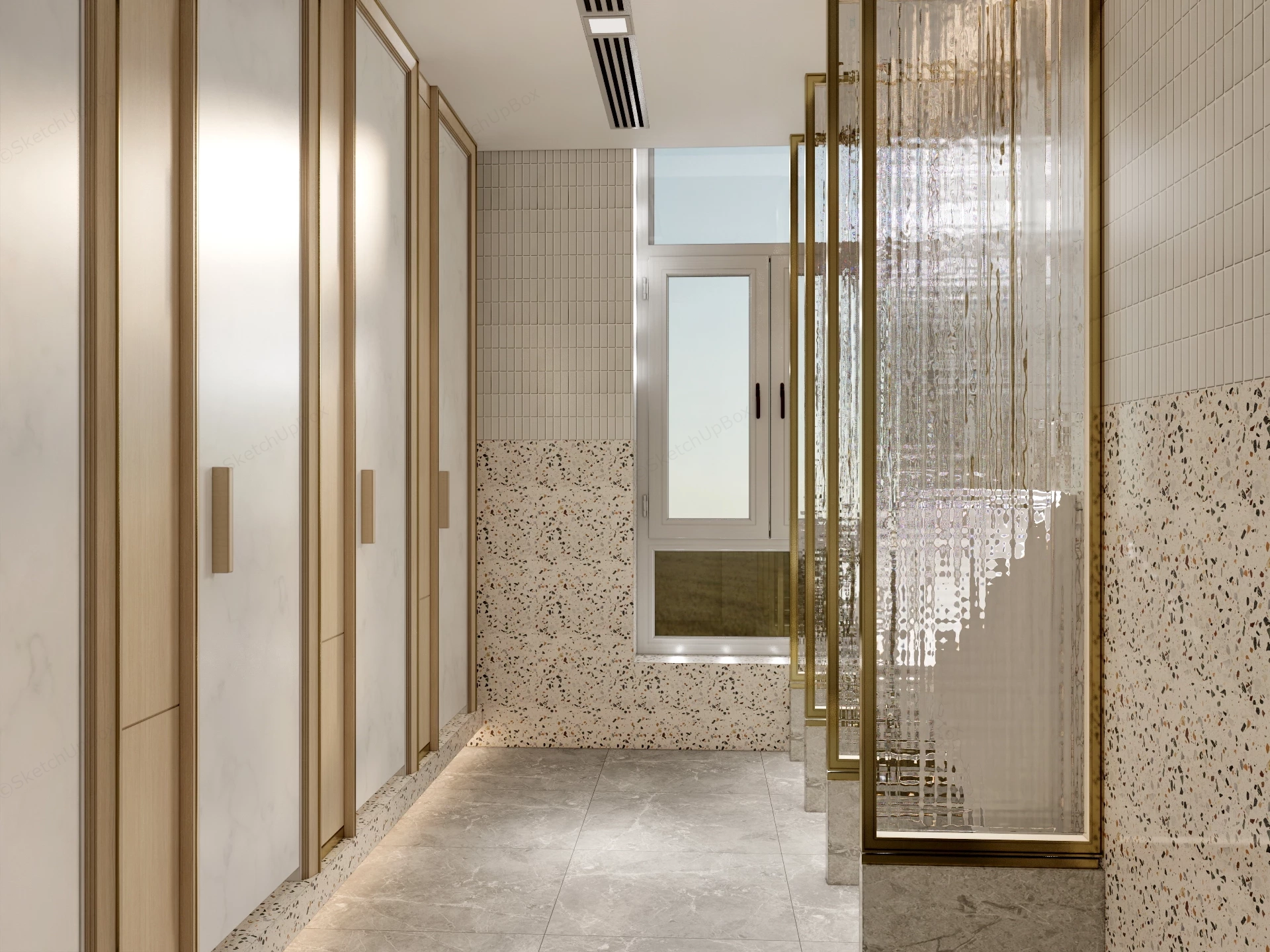 High End Commercial Restroom Interior sketchup model preview - SketchupBox
