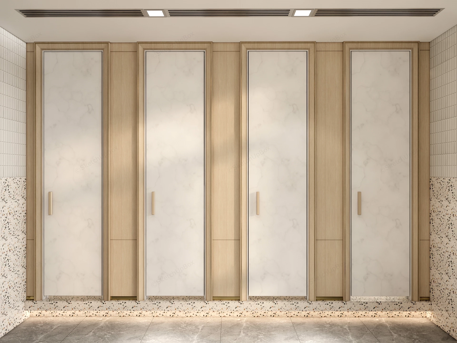 High End Commercial Restroom Interior sketchup model preview - SketchupBox