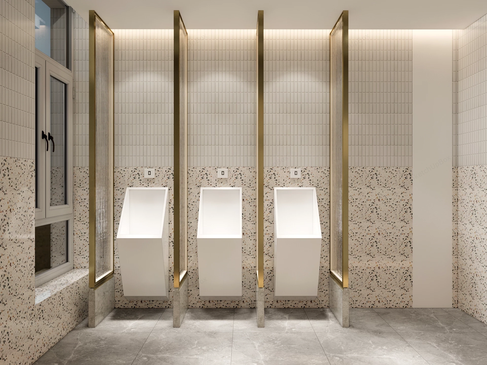 High End Commercial Restroom Interior sketchup model preview - SketchupBox