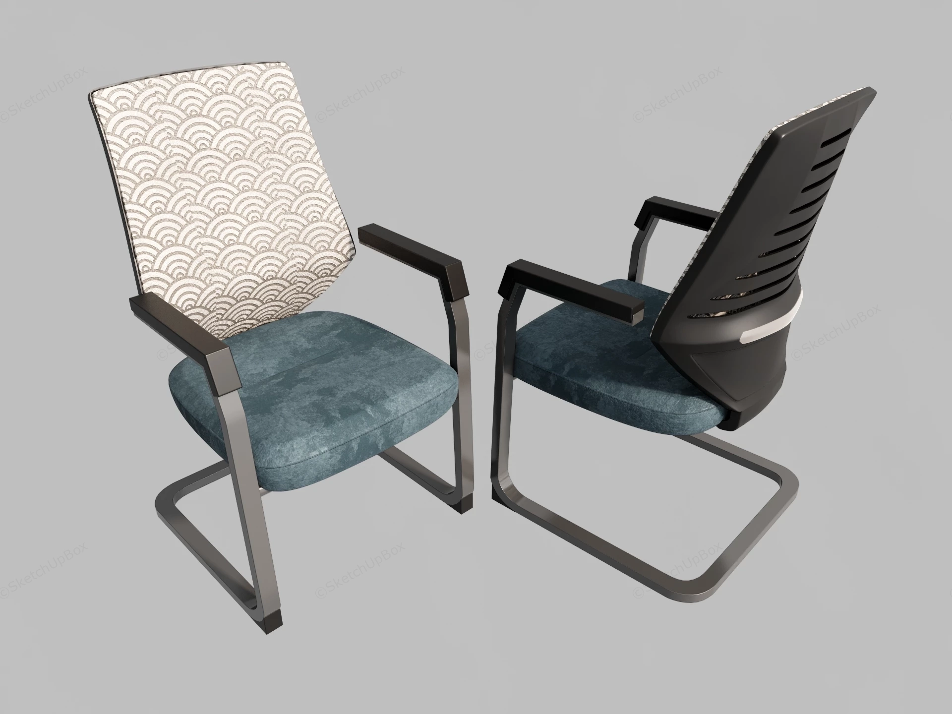 Cantilever Style Office Visitor Chairs sketchup model preview - SketchupBox