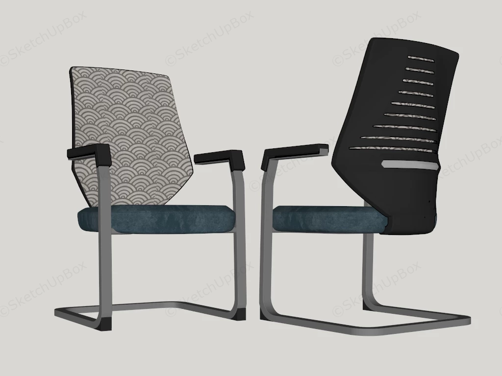 Cantilever Style Office Visitor Chairs sketchup model preview - SketchupBox