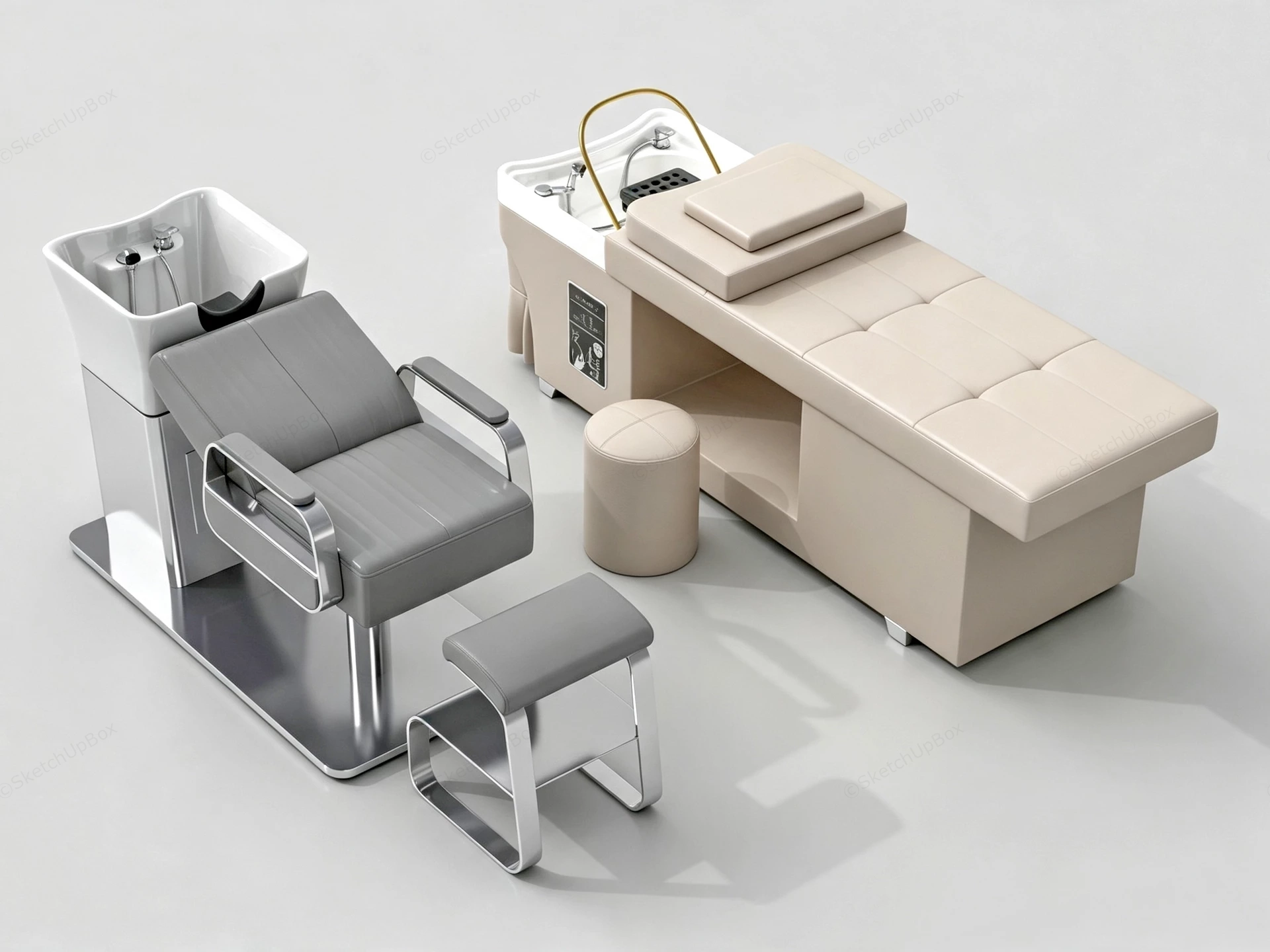 Modern Salon Shampoo Chair sketchup model preview - SketchupBox