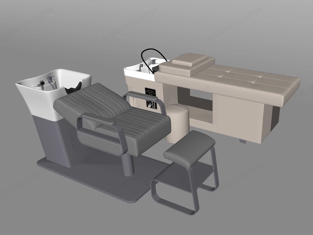 Modern Salon Shampoo Chair sketchup model preview - SketchupBox