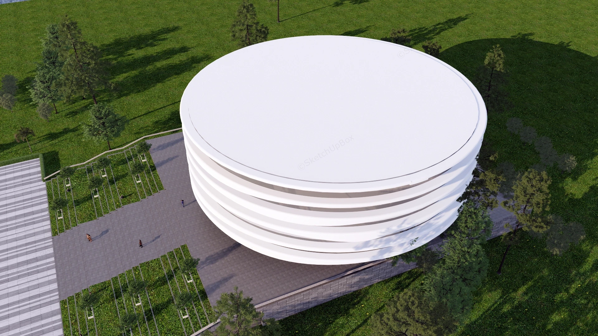 Modern Library Building Concept sketchup model preview - SketchupBox