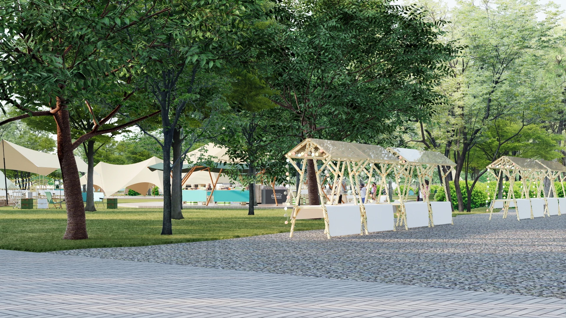 Luxury Glamping Site Resort Park sketchup model preview - SketchupBox