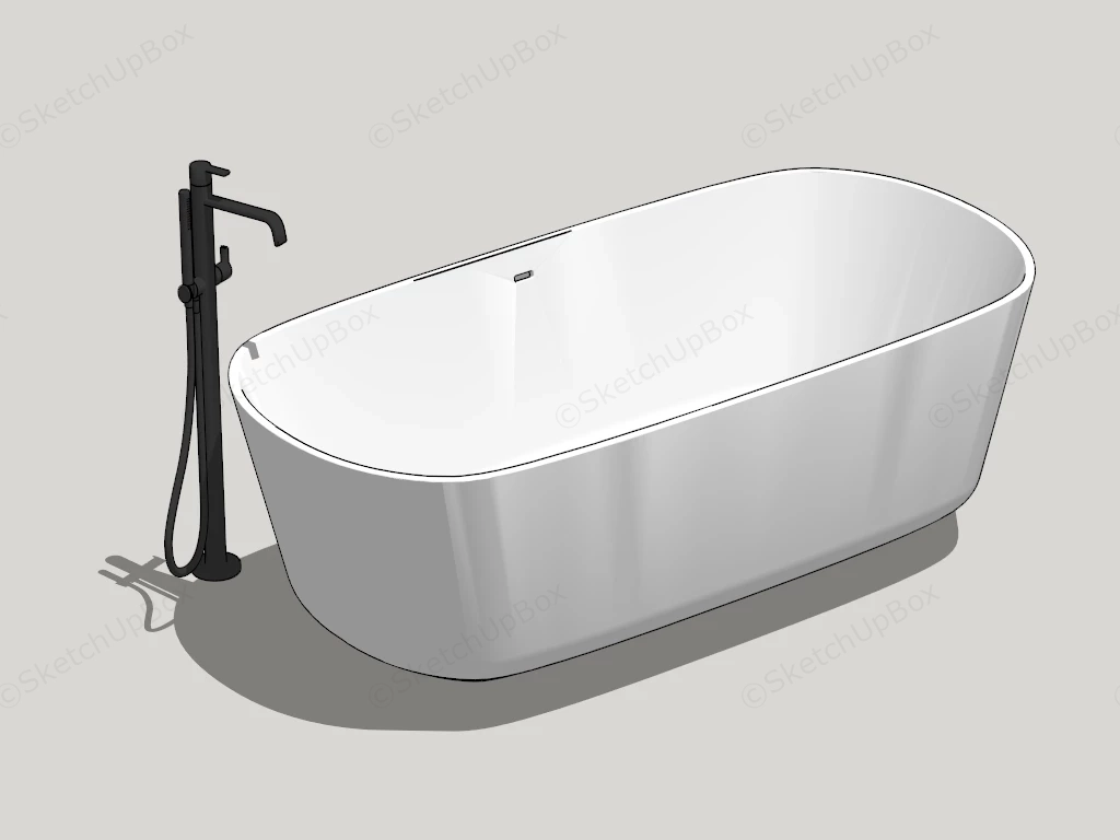 Freestanding Soaking Bathtub sketchup model preview - SketchupBox