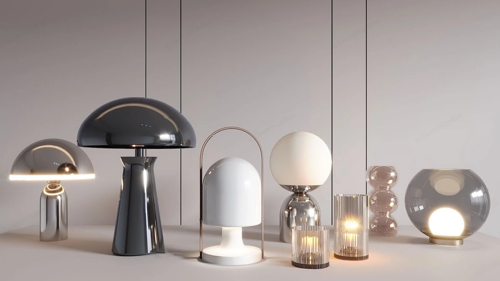 Minimalist Table Lamps And Decorative Lighting Fixtures sketchup model preview - SketchupBox
