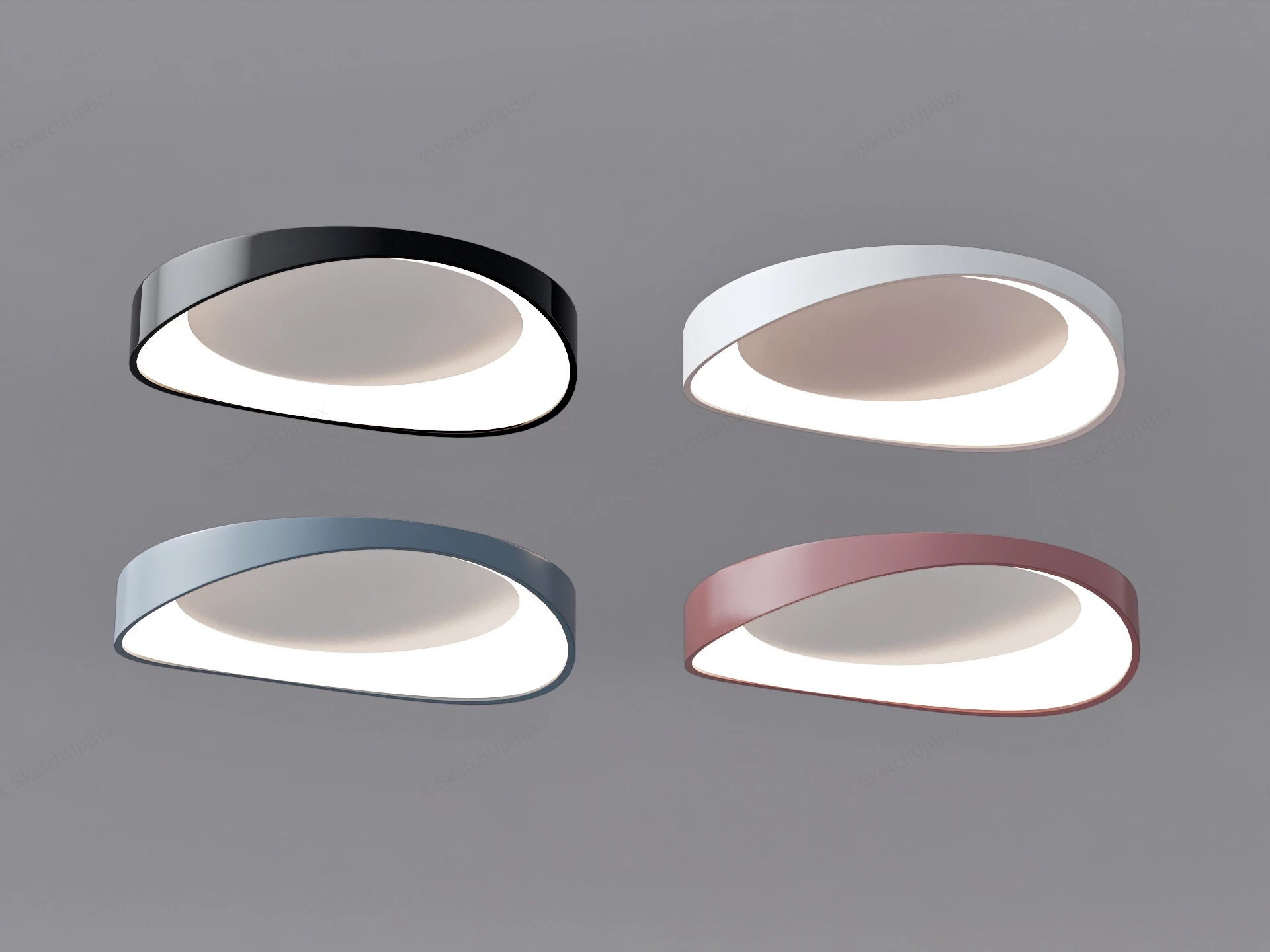Modern Flush Mount Ceiling Lights sketchup model preview - SketchupBox