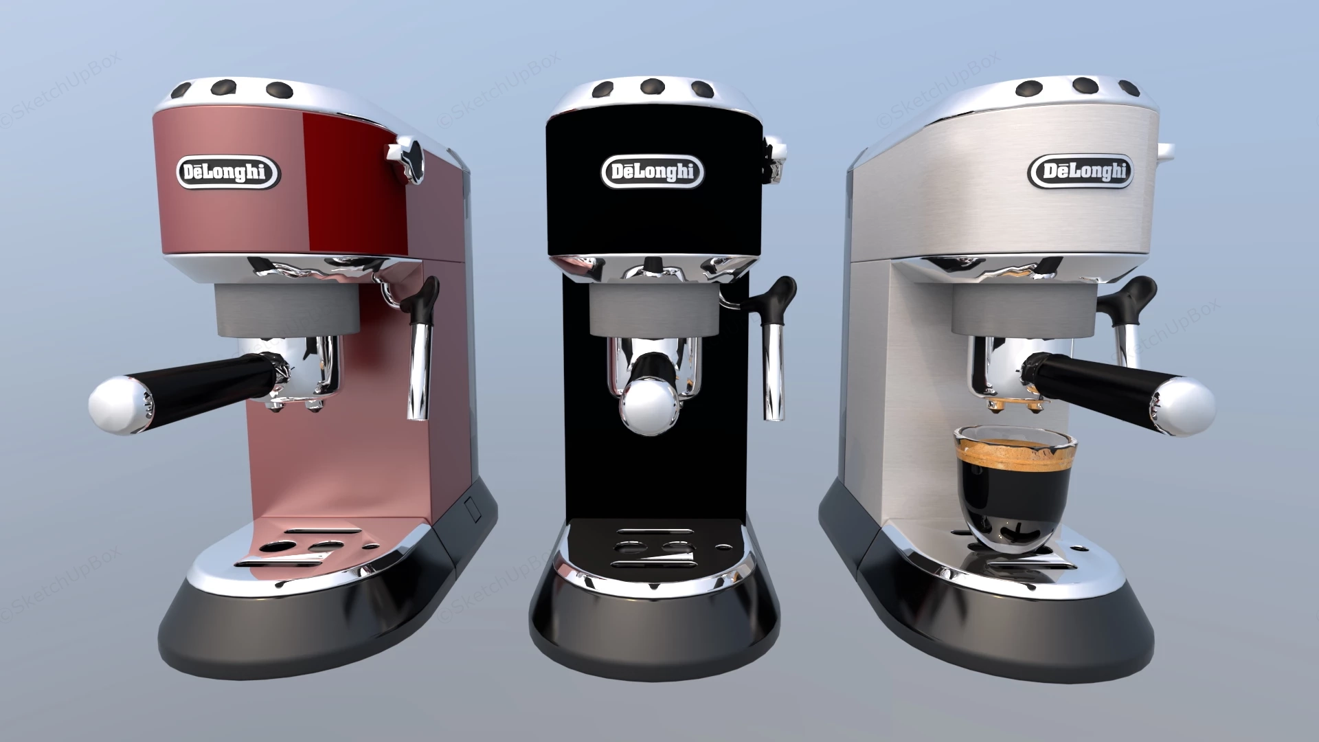 3 DeLonghi Espresso Machines sketchup model preview - SketchupBox
