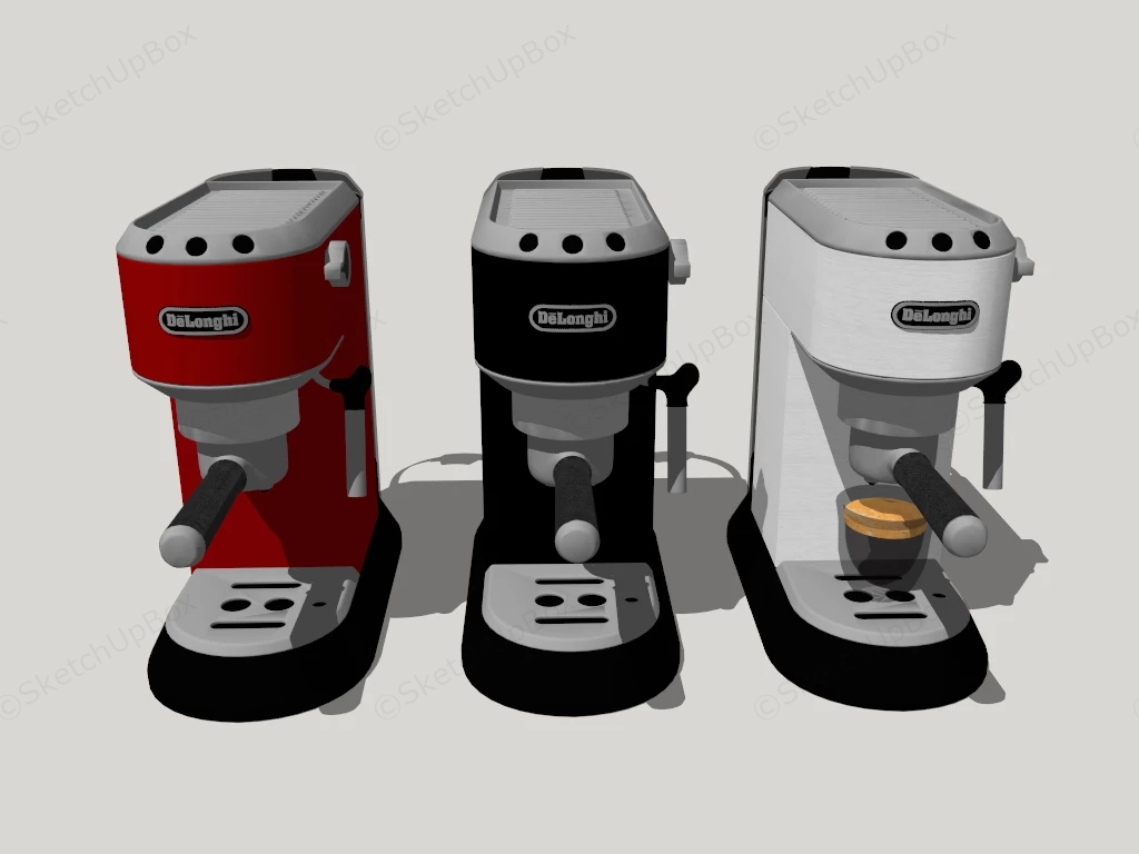 3 DeLonghi Espresso Machines sketchup model preview - SketchupBox