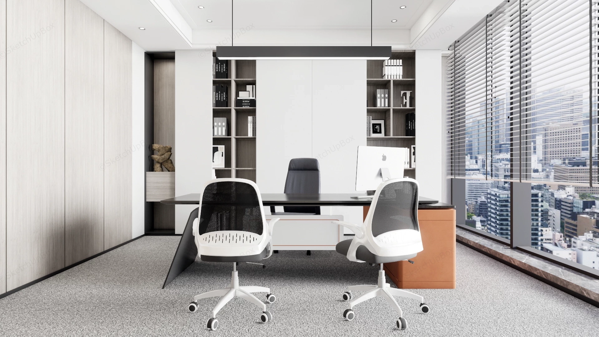 Minimalist Executive Office Interior sketchup model preview - SketchupBox