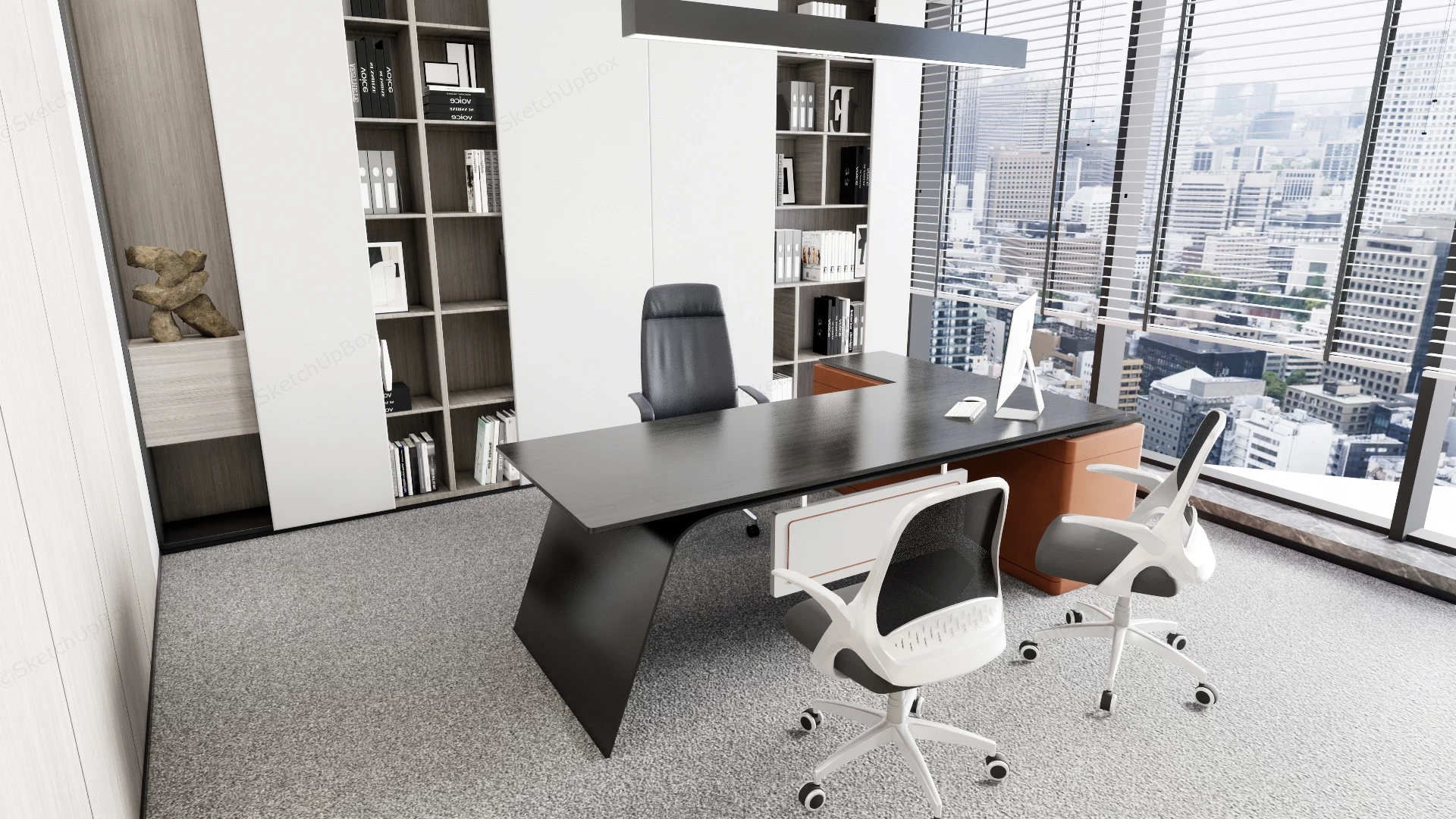 Minimalist Executive Office Interior sketchup model preview - SketchupBox