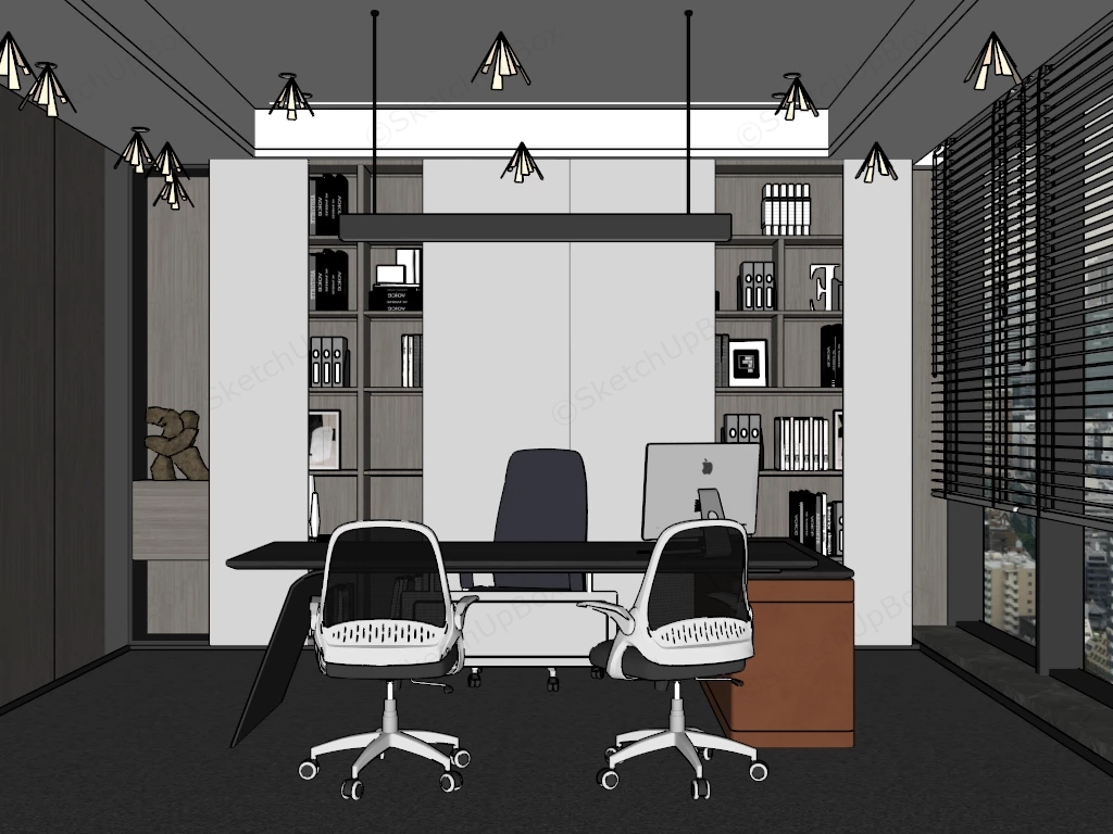 Minimalist Executive Office Interior sketchup model preview - SketchupBox