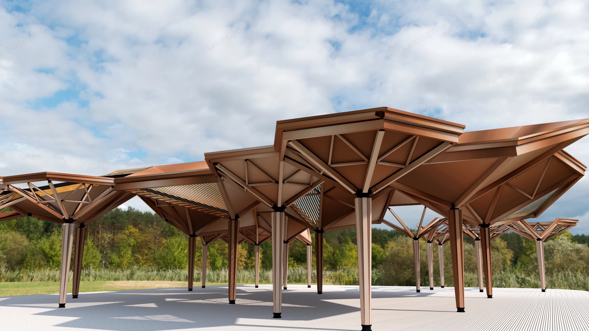 Canopy Style Pavilion sketchup model preview - SketchupBox