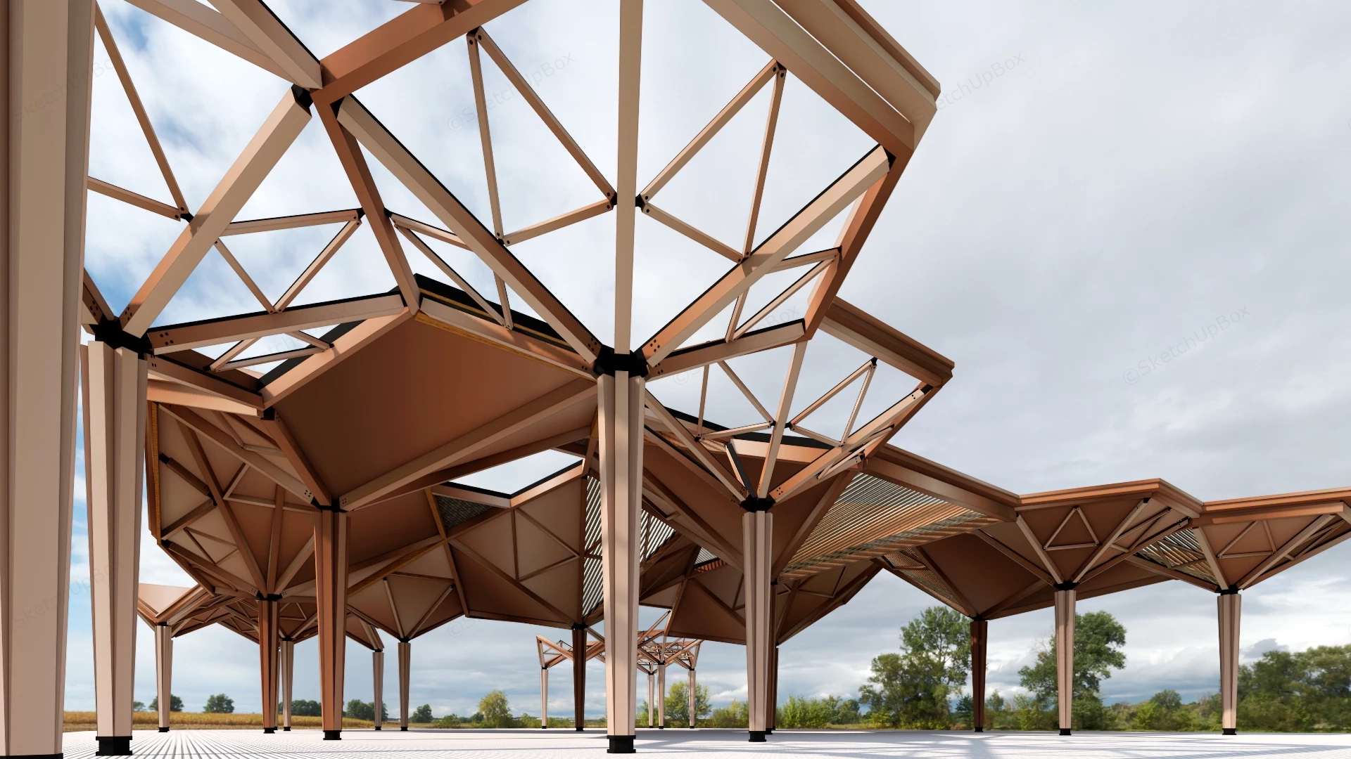 Canopy Style Pavilion sketchup model preview - SketchupBox