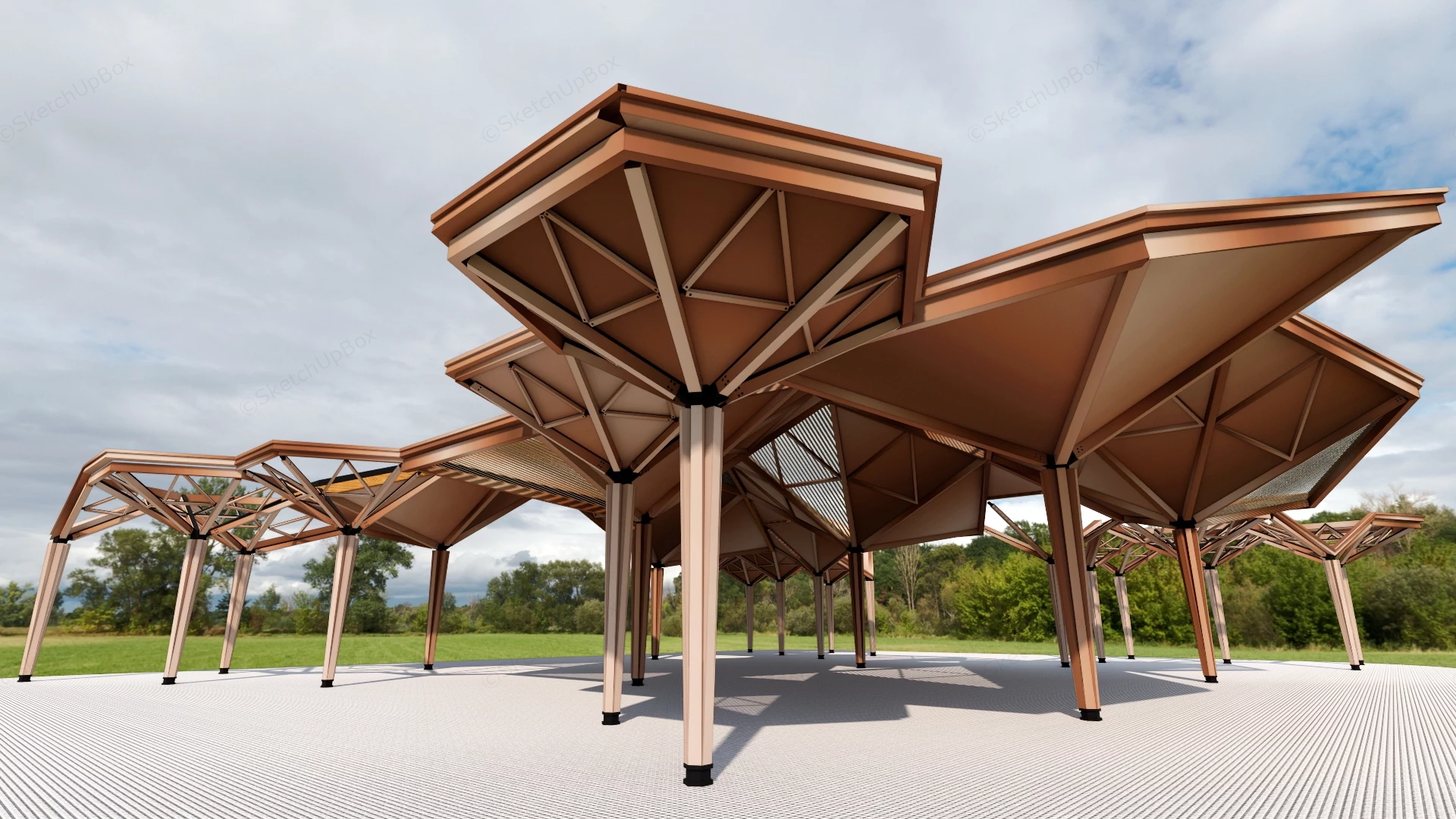 Canopy Style Pavilion sketchup model preview - SketchupBox