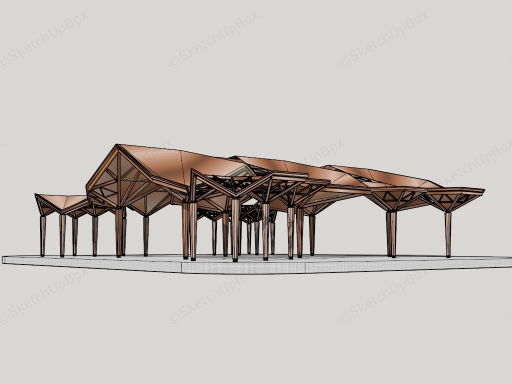 Canopy Style Pavilion sketchup model preview - SketchupBox