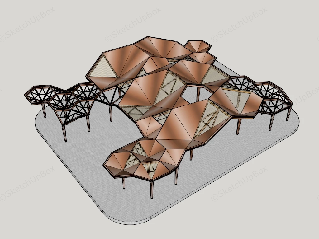 Canopy Style Pavilion sketchup model preview - SketchupBox