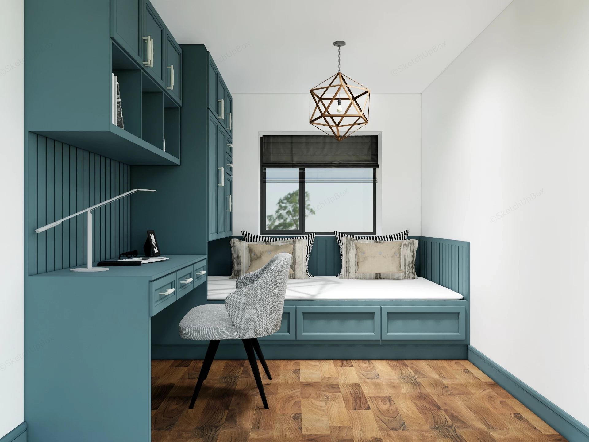Modern Study Nook Layout sketchup model preview - SketchupBox