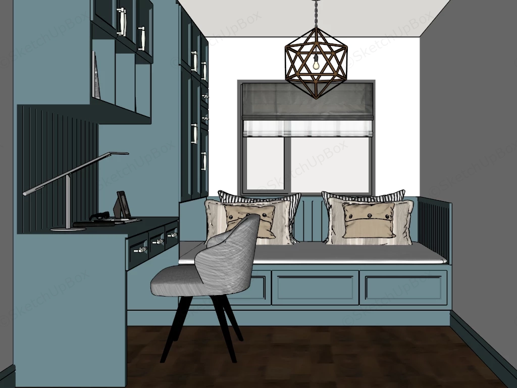Modern Study Nook Layout sketchup model preview - SketchupBox