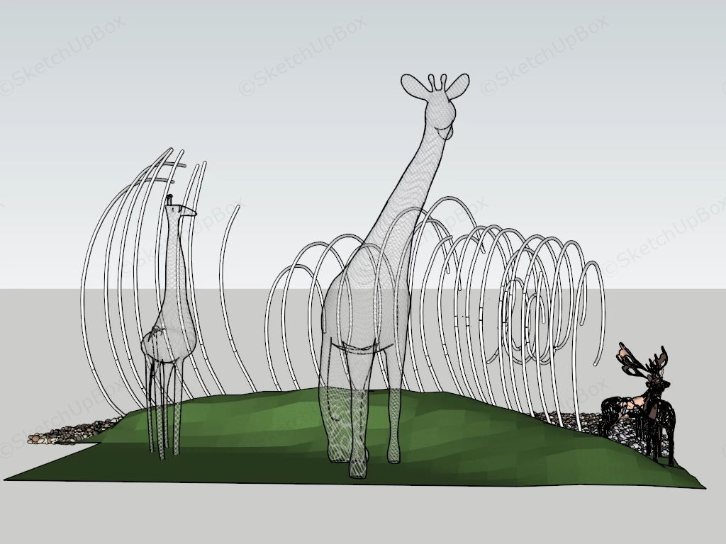 Modern Outdoor Public Art Installation sketchup model preview - SketchupBox