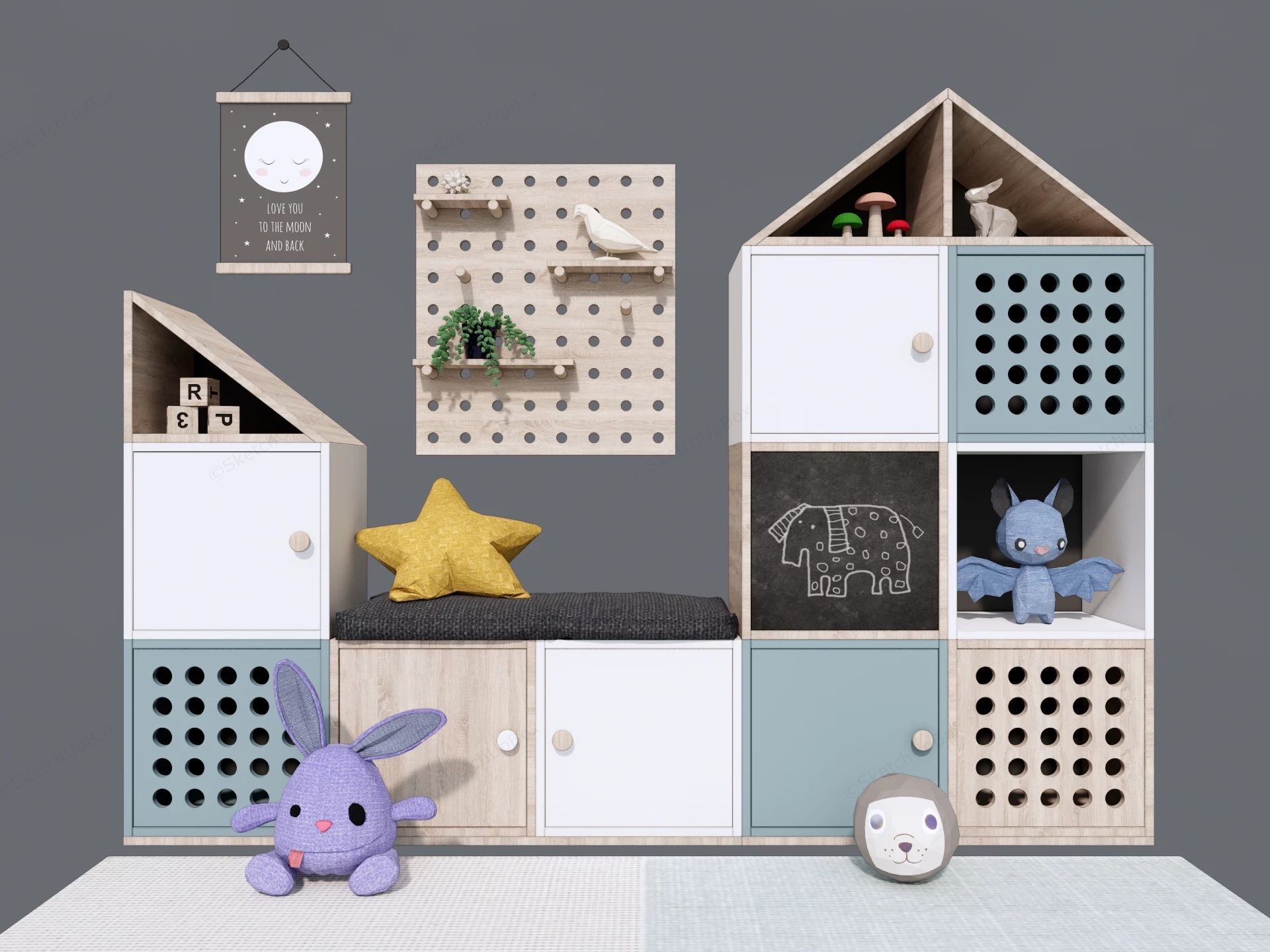 Modular Children's Furniture Set sketchup model preview - SketchupBox