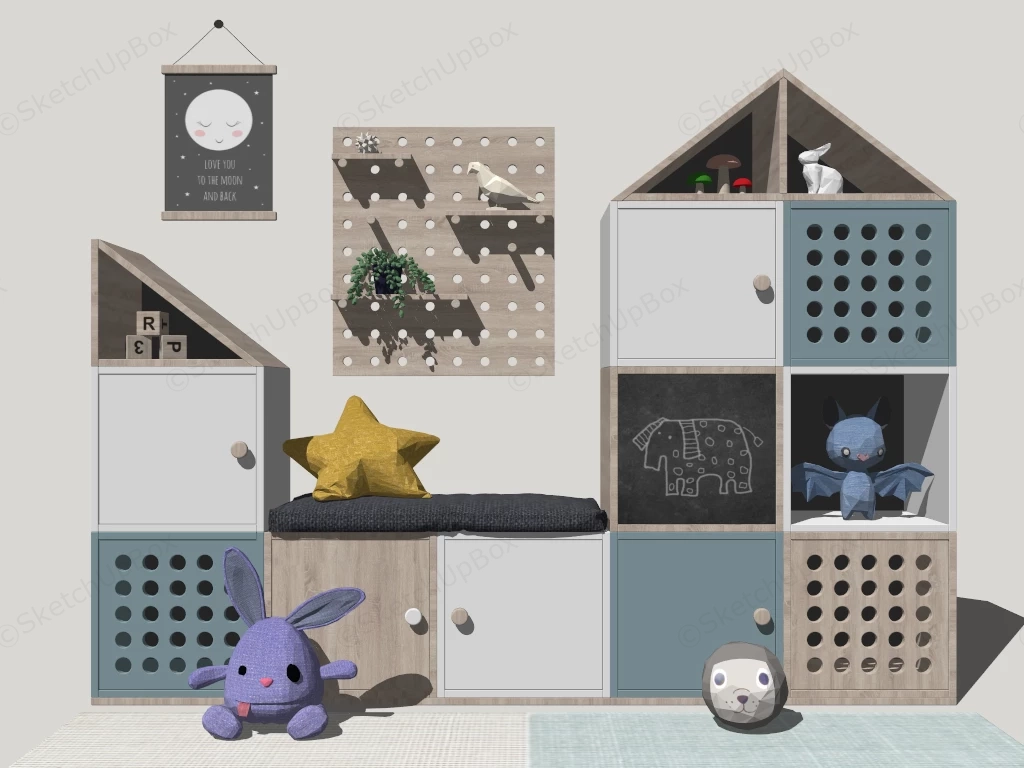 Modular Children's Furniture Set sketchup model preview - SketchupBox