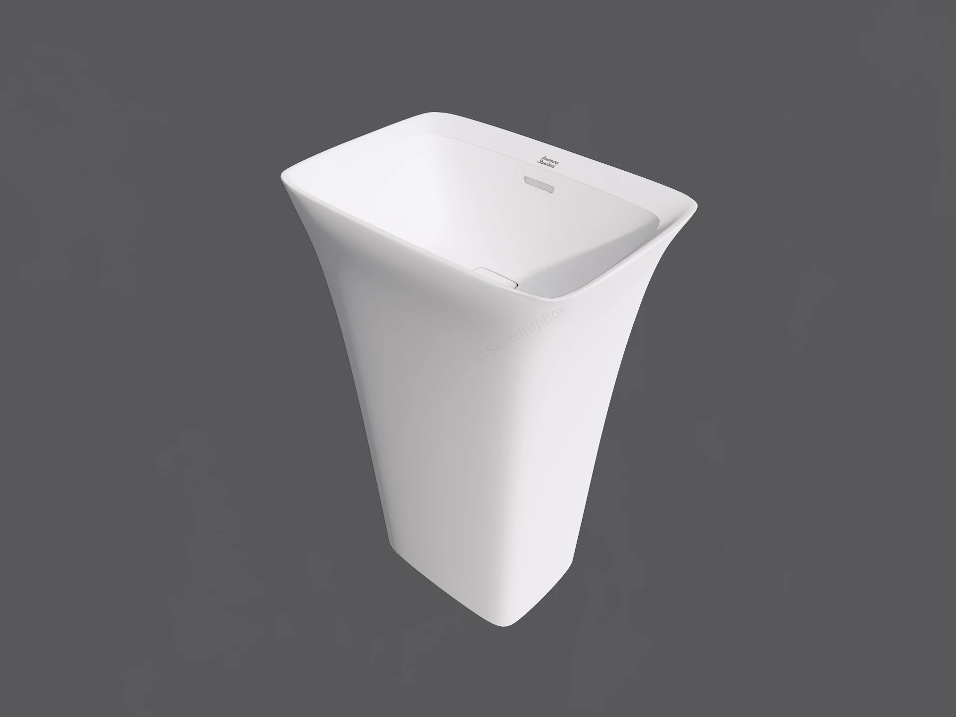 Minimalist Freestanding Pedestal Wash Basin sketchup model preview - SketchupBox