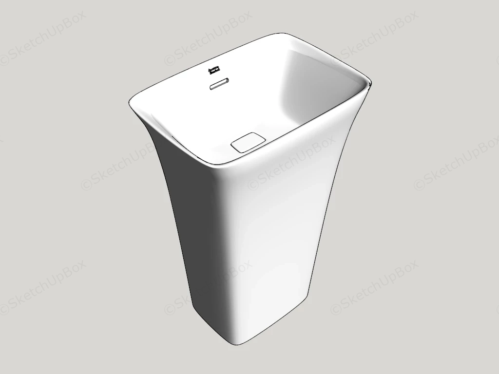 Minimalist Freestanding Pedestal Wash Basin sketchup model preview - SketchupBox