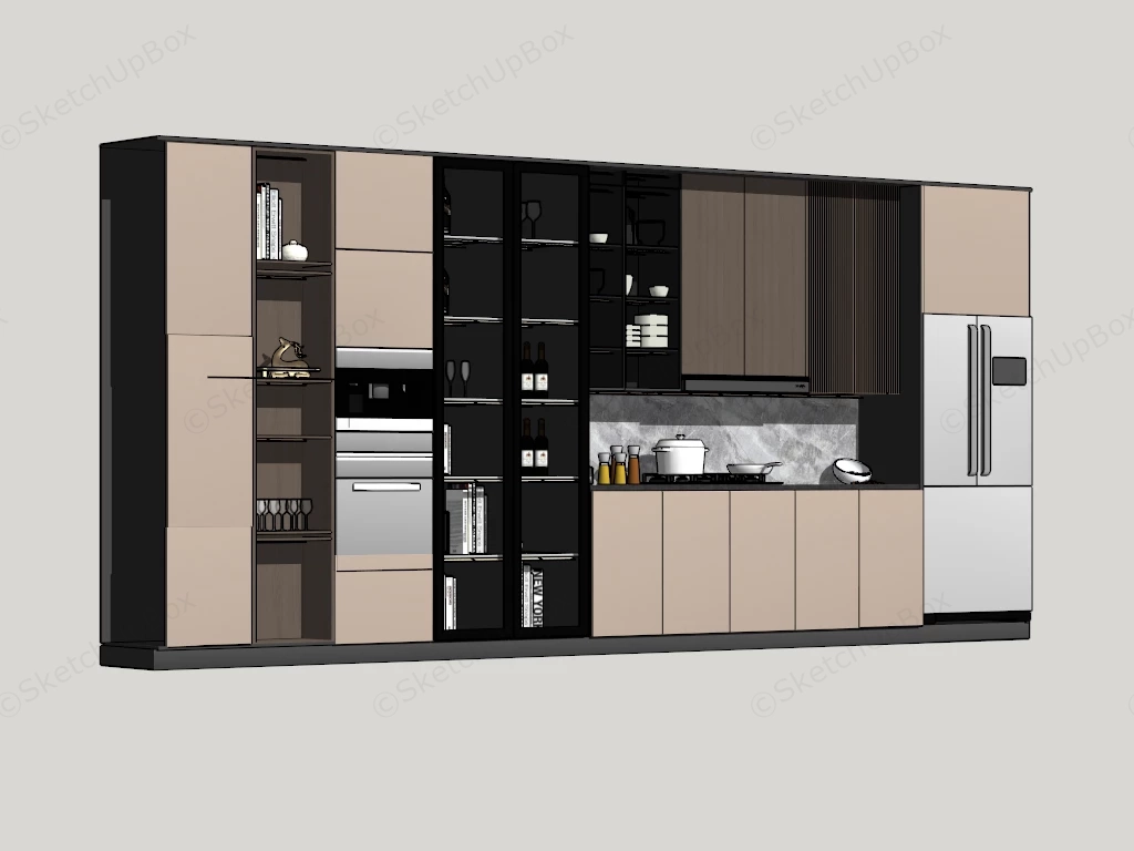 Modern Luxury Modular Kitchen Cabinetry Suite sketchup model preview - SketchupBox