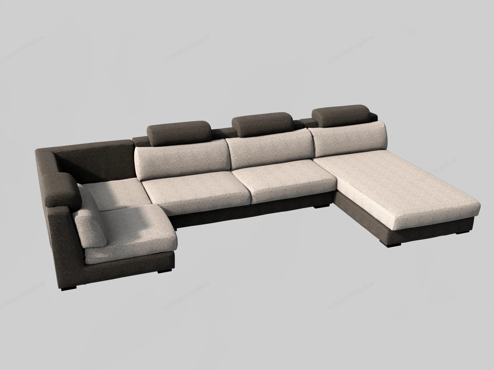 Modern U Shaped Sectional Sofa sketchup model preview - SketchupBox