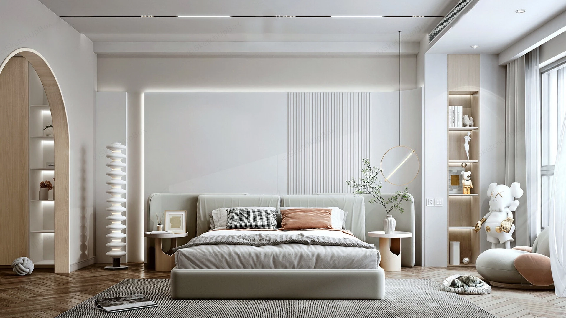 Feminine Chic Bedroom sketchup model preview - SketchupBox