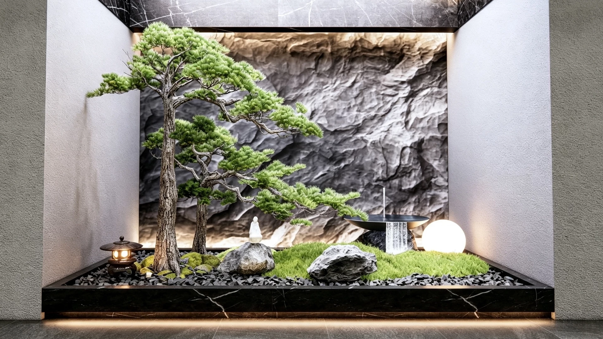 Indoor Japanese Zen Garden Courtyard sketchup model preview - SketchupBox