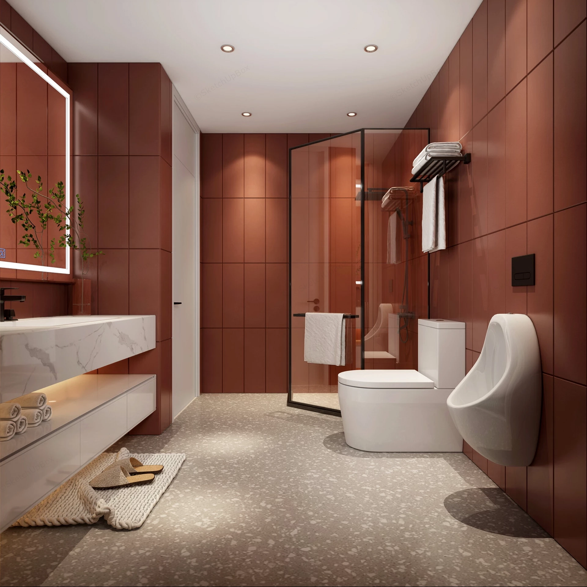 Earthy Color Palette Bathroom Ideas sketchup model preview - SketchupBox