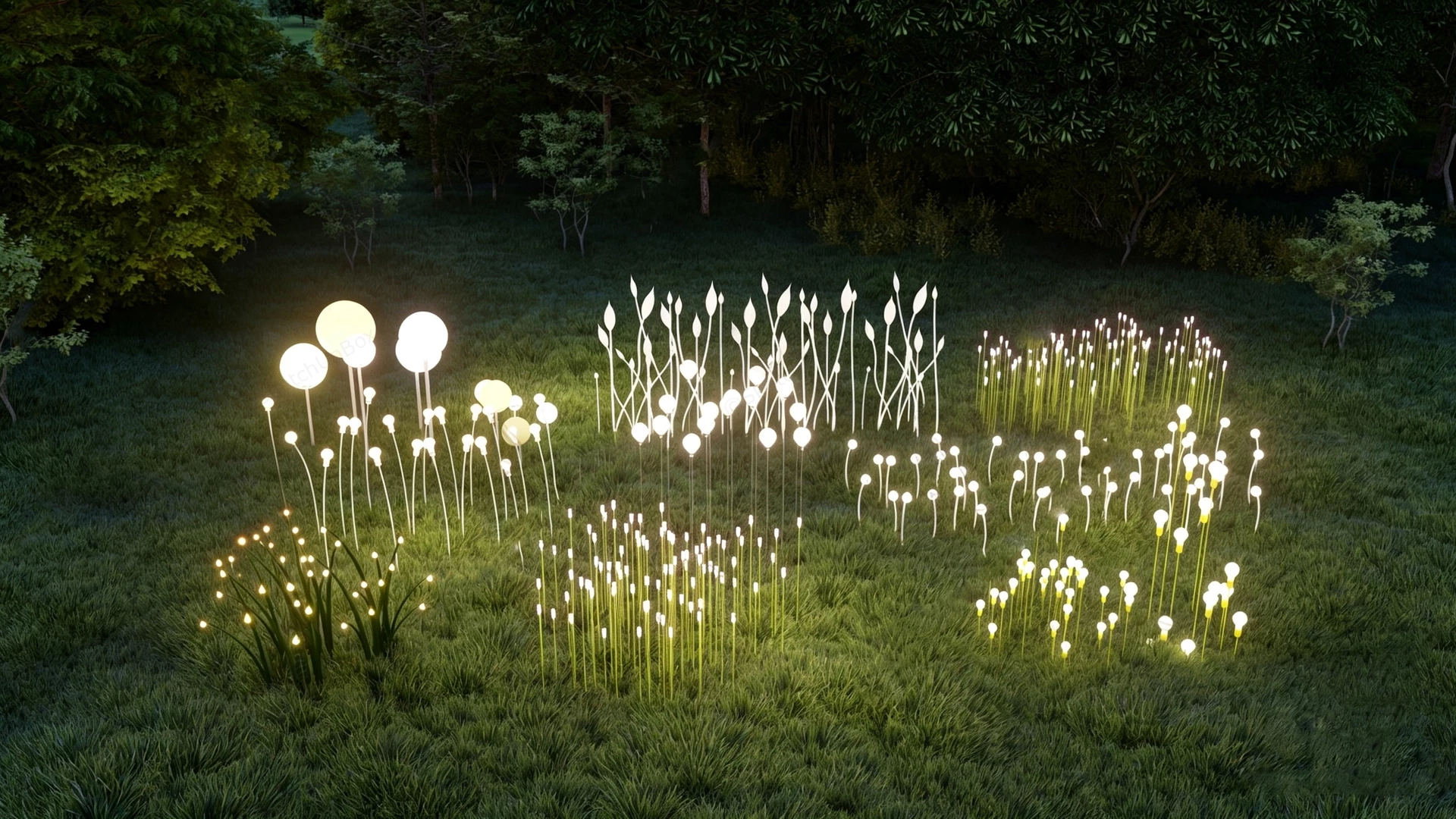 Solar Firefly Garden Lights sketchup model preview - SketchupBox