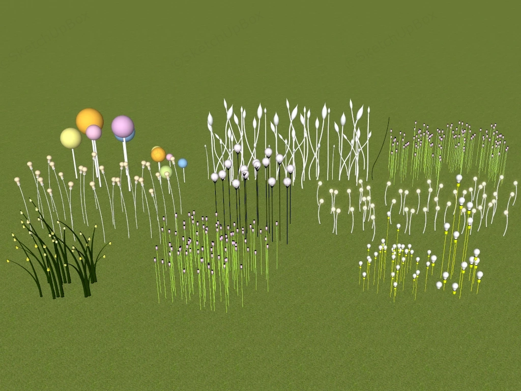 Solar Firefly Garden Lights sketchup model preview - SketchupBox