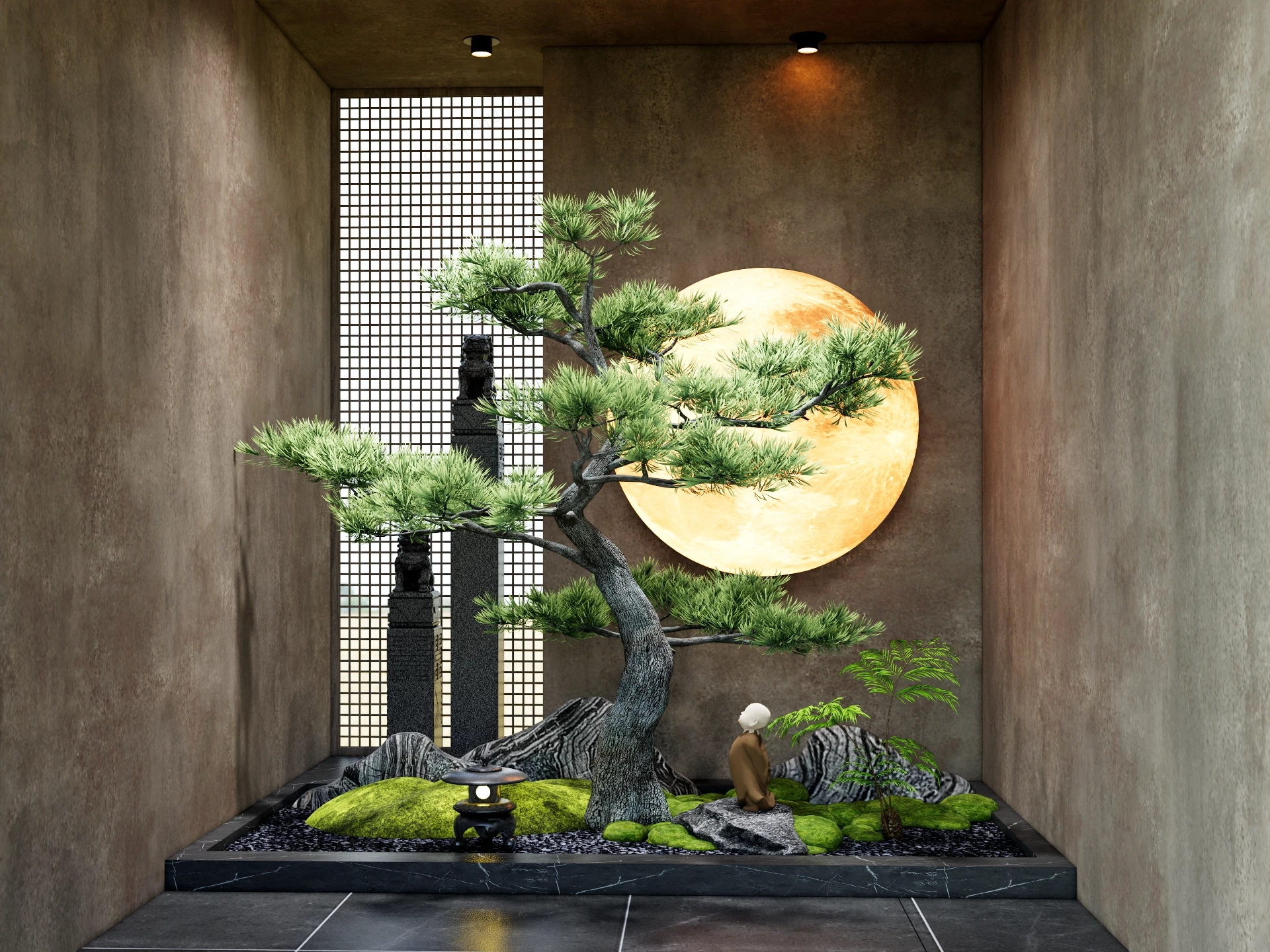 Indoor Zen Micro Landscape Display sketchup model preview - SketchupBox