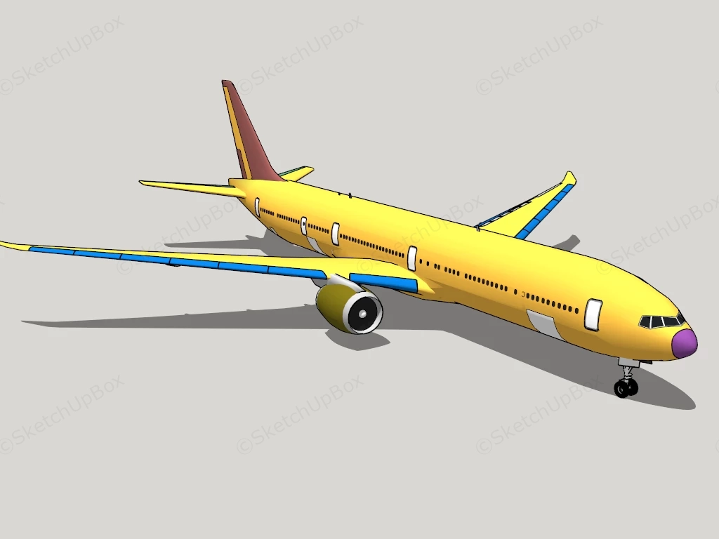 EasyJet Boeing 777 Aircraft sketchup model preview - SketchupBox