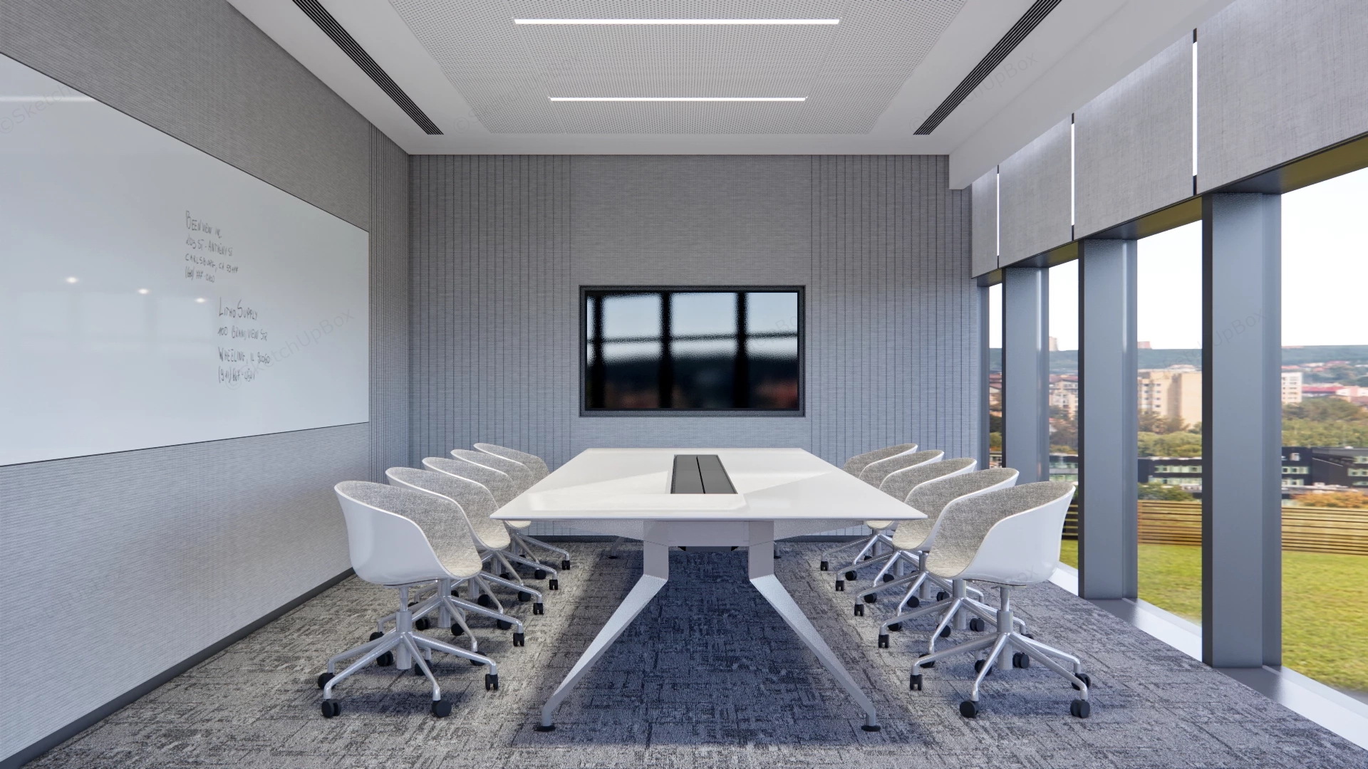Minimalist Corporate Conference Room sketchup model preview - SketchupBox