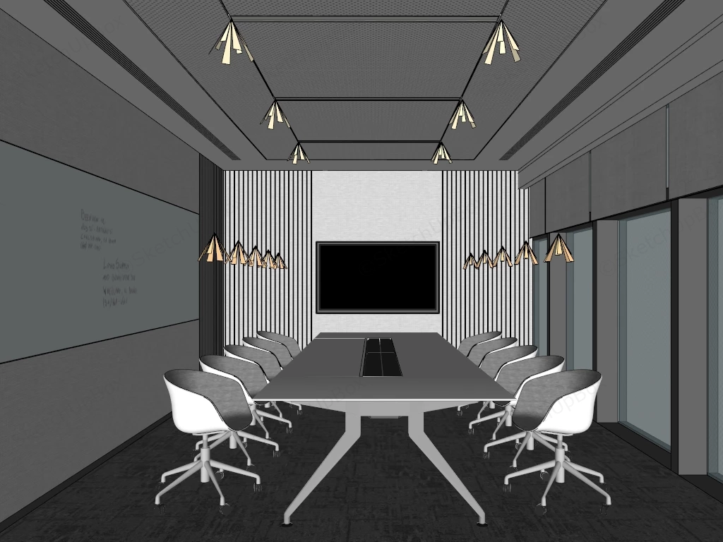 Minimalist Corporate Conference Room sketchup model preview - SketchupBox