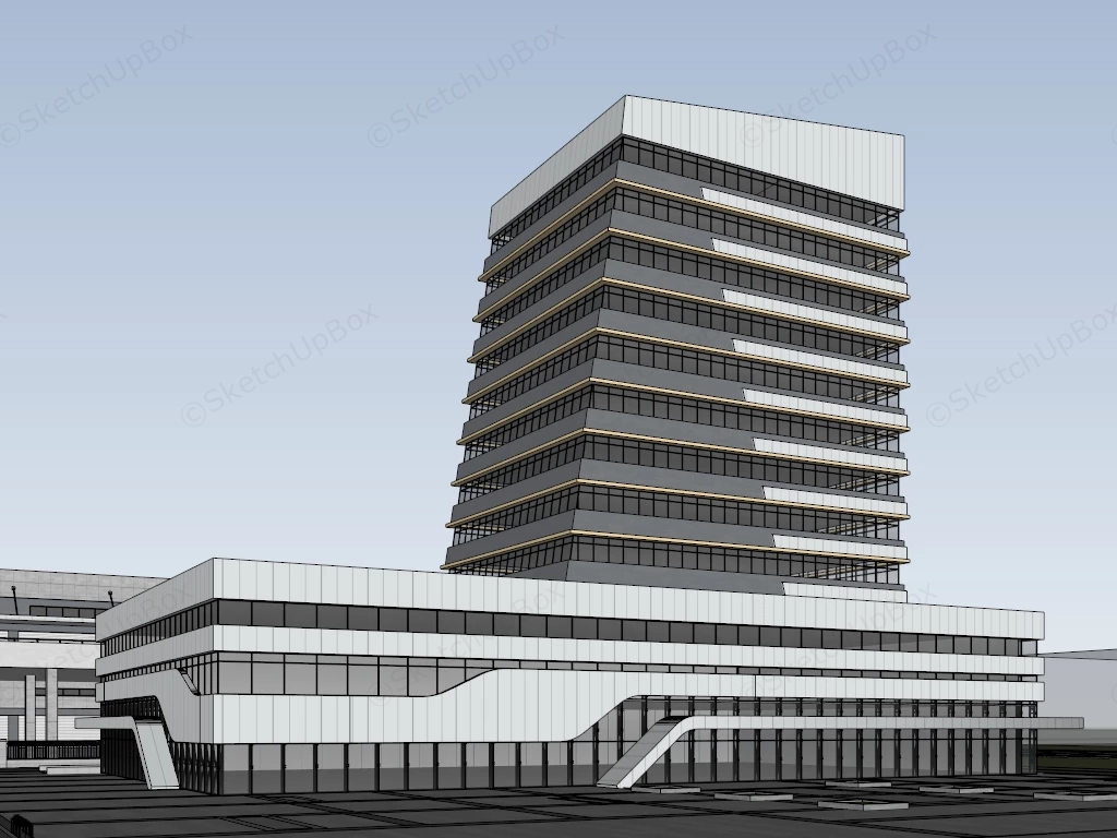 Modern Commercial Office Complex sketchup model preview - SketchupBox