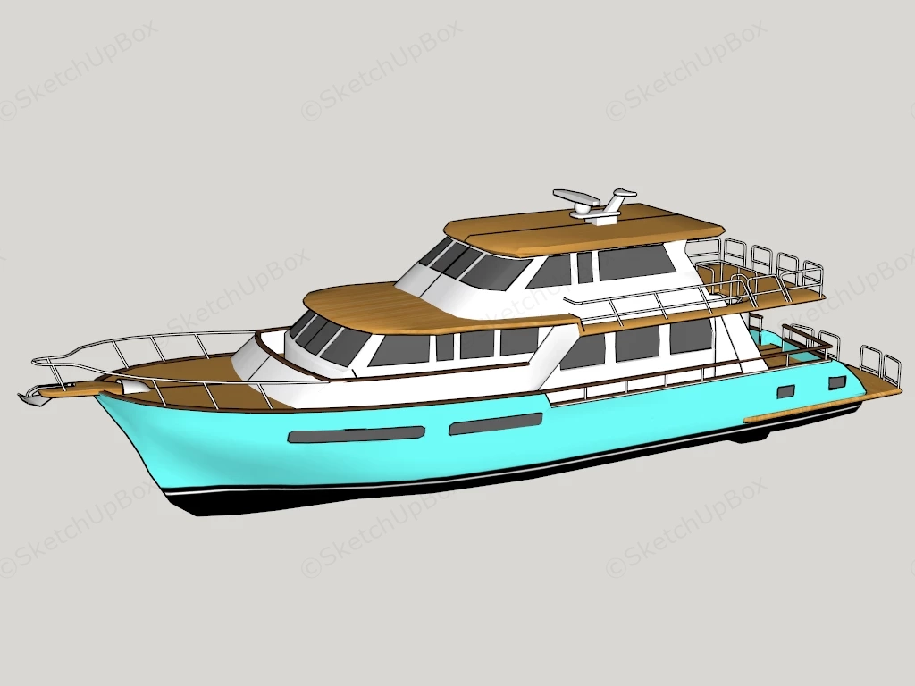 Long Range Cruiser Motor Yacht sketchup model preview - SketchupBox