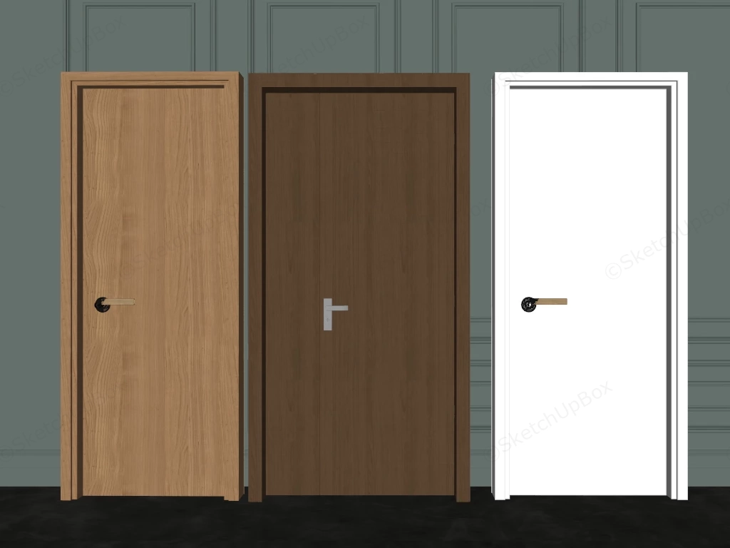 Three Distinct Interior Door Designs sketchup model preview - SketchupBox