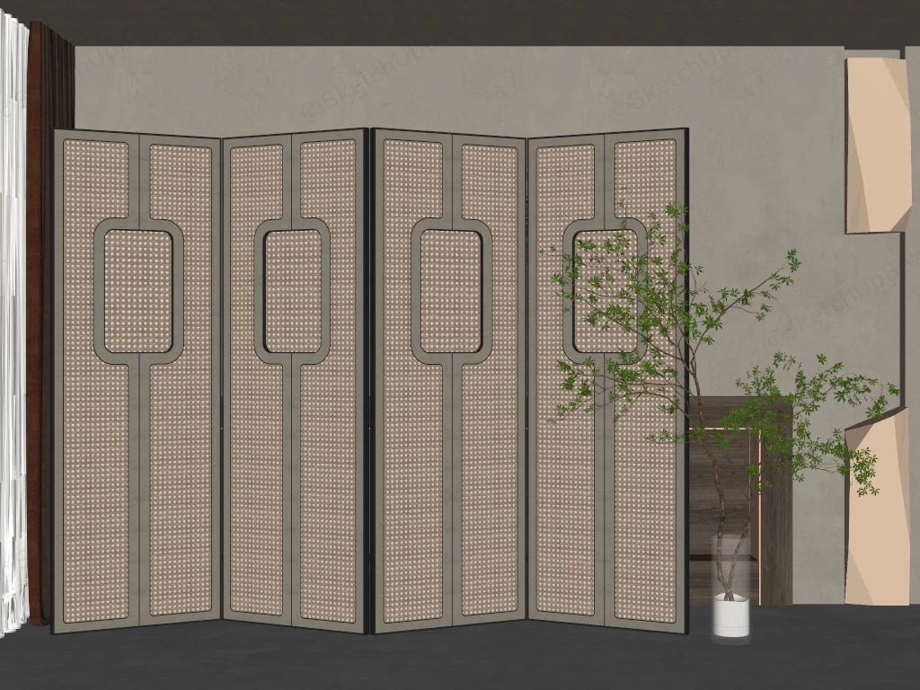 Luxury Modern Folding Room Divider sketchup model preview - SketchupBox