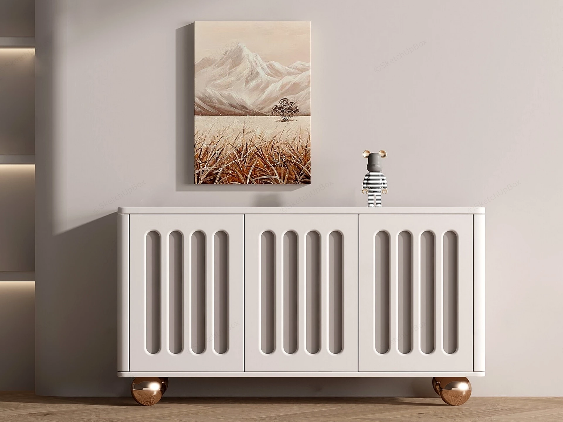 Mid Century Modern Credenza sketchup model preview - SketchupBox